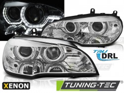 XENON HEADLIGHTS ANGEL EYES LED DRL CHROME fits BMW X5 E70 07-10