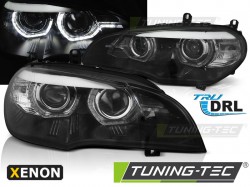 XENON HEADLIGHTS ANGEL EYES LED DRL BLACK fits BMW X5 E70 07-10