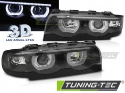 HEADLIGHTS ANGEL EYES LED 3D BLACK fits BMW E38 94-01