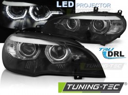 LED HEADLIGHTS ANGEL EYES LED DRL BLACK fits BMW X5 E70 07-13 (XENON OEM)